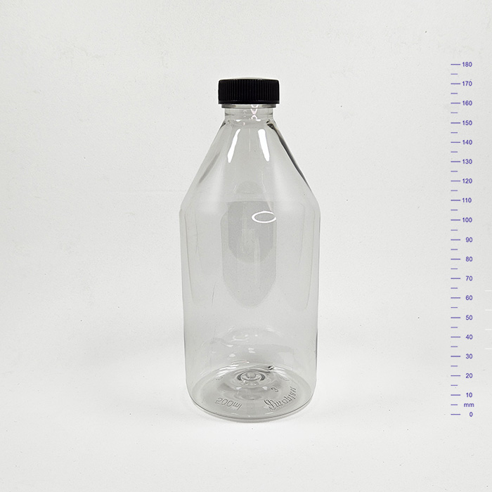 BOTELLA PET 500 cc CRISTAL C/t NEGRA SIMPLE (128)