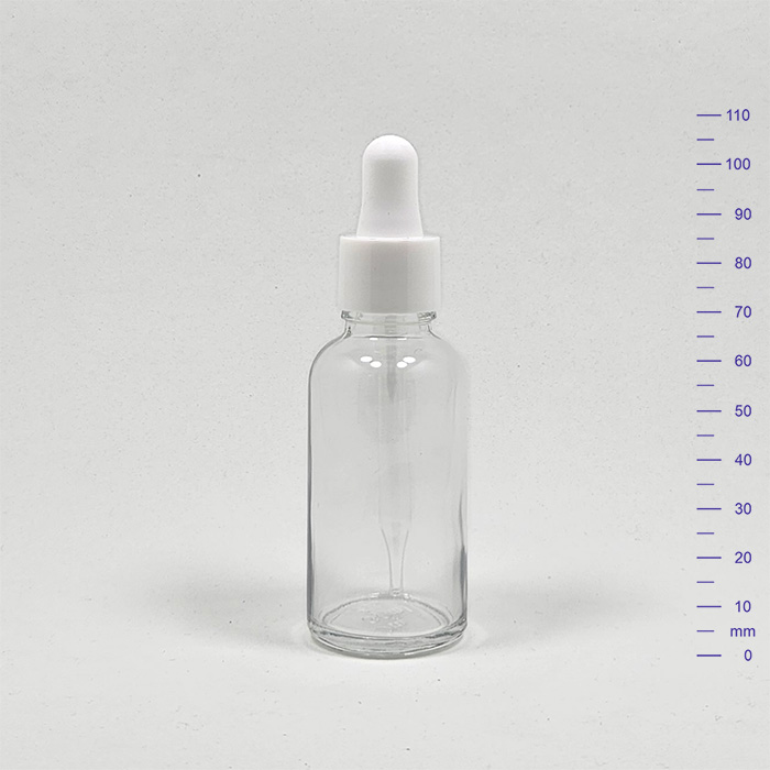 COLIRIO EURO 30 cc CRISTAL C/PIPETA COSMETICA BLANCA (220)