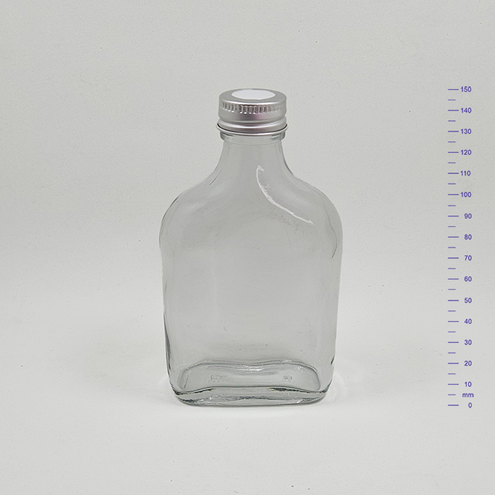 BOTELLA PETACA 200 cc CRISTAL C/t PERFORADA ALUMINIO (38)