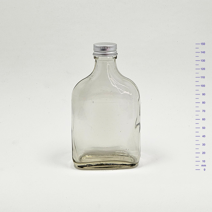 BOTELLA PETACA 200 cc CRISTAL C/t ALUMINIO (38)