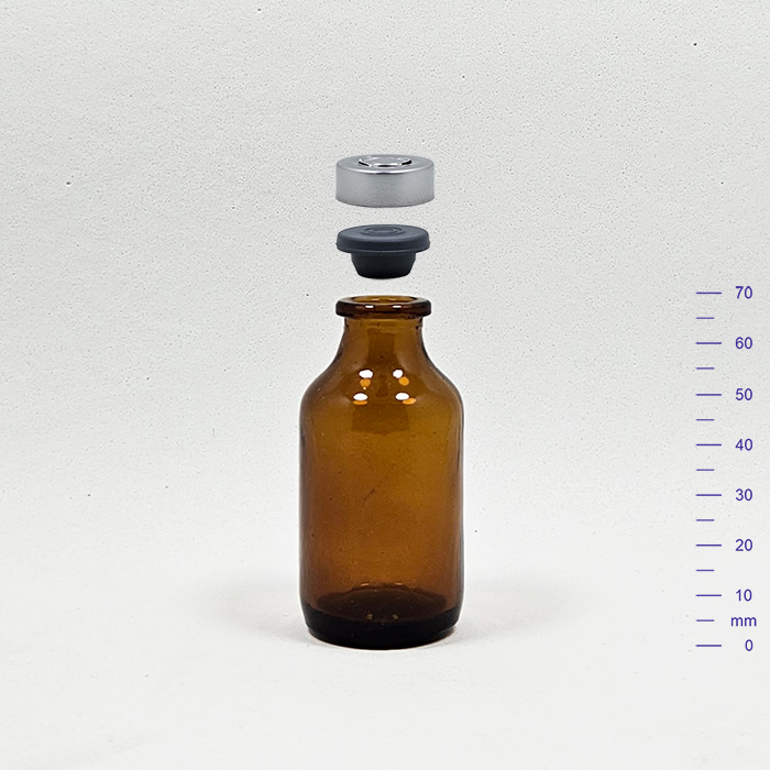 VETERINARIO 25 cc AMBAR C/BUTILO Y PRECINTO ALUM. (99)