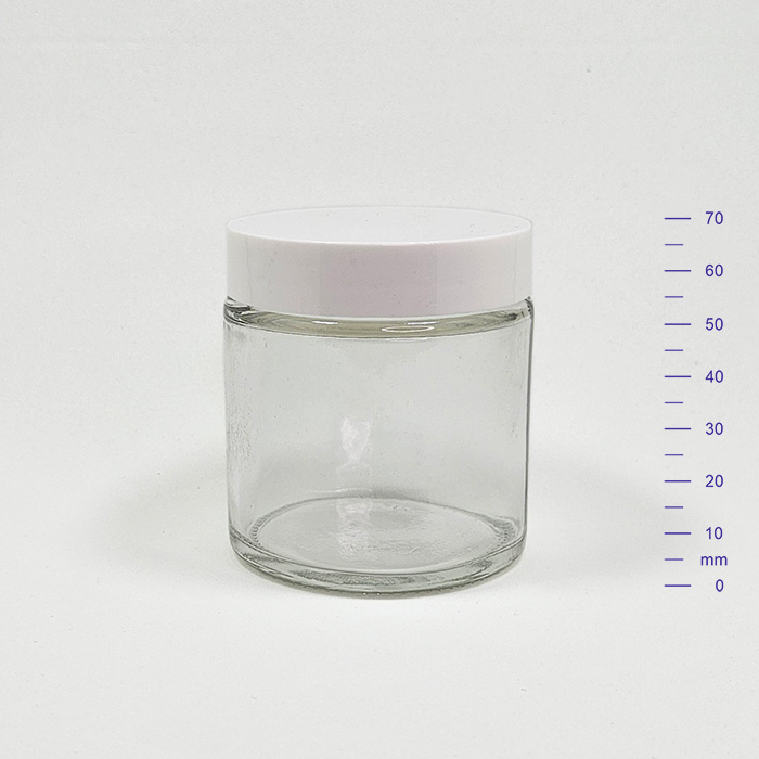 POTE VIDRIO RECTO 100 cc CRISTAL C/t BLANCA (90)