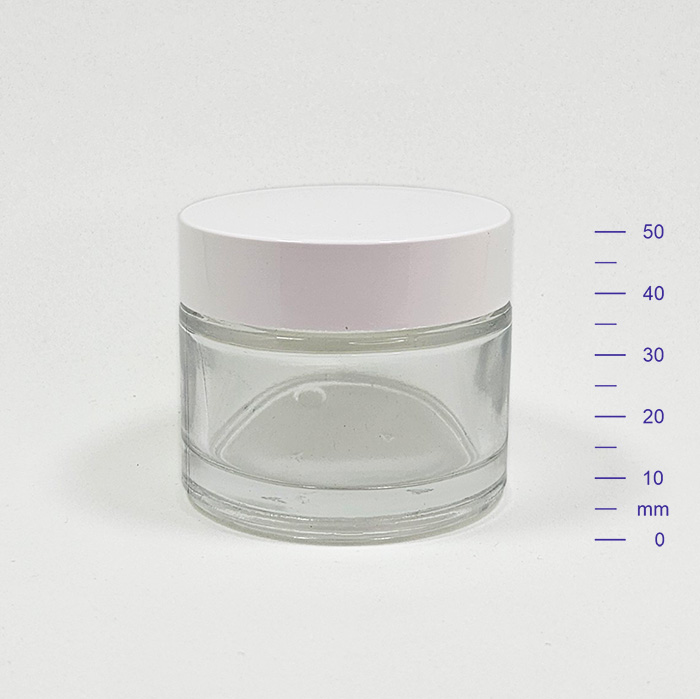 d5c1db9696604da33281c2670869e232.jpg POTE VIDRIO RECTO 50 cc CRISTAL C/t BLANCA (120) - Imagen 1