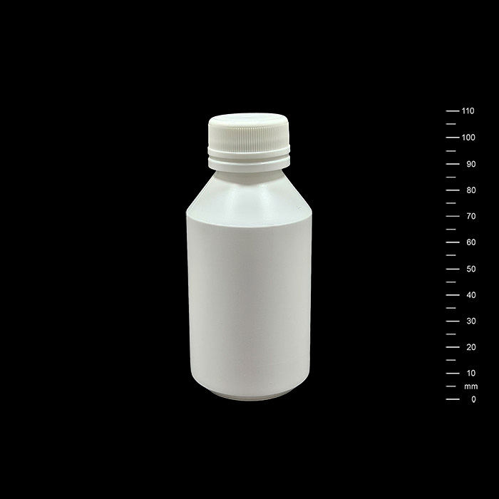 BOTELLA SIMPLE 125 cc Ø 28 BLANCO C/t BLANCA INV. (500)