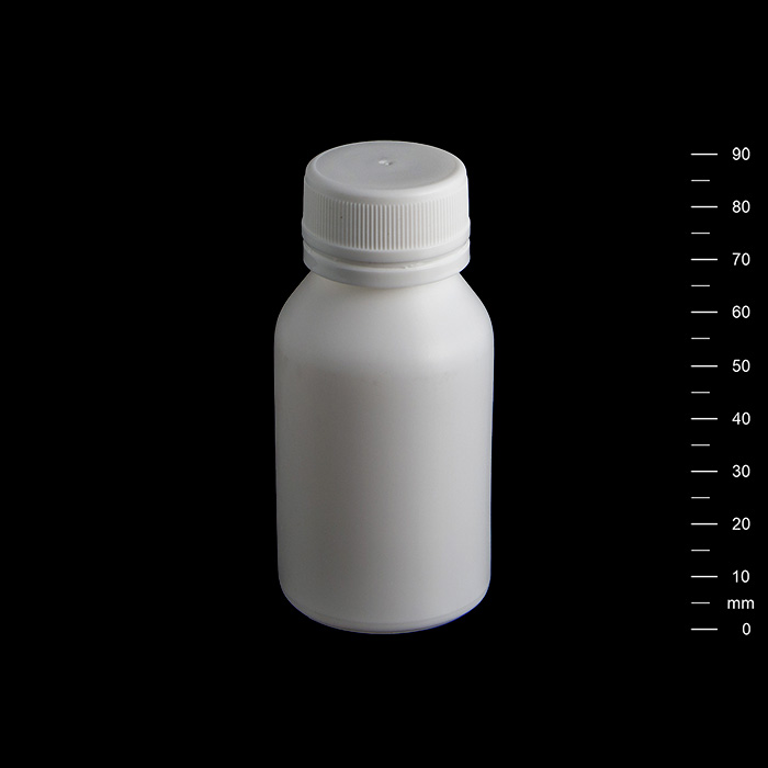 100 un - BOTELLA PEAD 70 cc BLANCO C/t BLANCA INV.